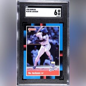 Graded Donruss 1988 Bo Jackson baseball card.